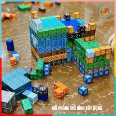 Đồ chơi Minecraft xếp hình khối nam châm 2cm trí tuệ cho bé PeeKaPaw Toys
