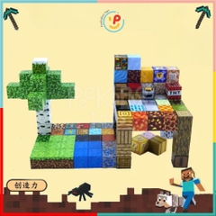 Đồ chơi Minecraft xếp hình khối nam châm 2cm trí tuệ cho bé PeeKaPaw Toys