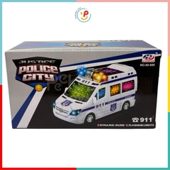 Đồ chơi Peekabootoys Xe cấp cứu 911 chạy pin có đèn âm thanh 89-899