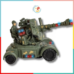 Đồ chơi xe tăng chiến đấu dùng pin có nhạc và đèn 9026 PeeKaPaw Toys