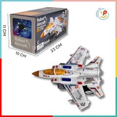 Đồ chơi máy bay chiến đấu biến hình Robot dùng pin có đèn và âm thanh 388-61 PeeKaPaw Toys