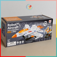 Đồ chơi máy bay chiến đấu biến hình Robot dùng pin có đèn và âm thanh 388-61 PeeKaPaw Toys