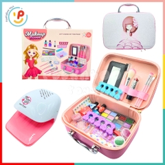 Đồ chơi Vali trang điểm Make Up Làm Nails có máy hơ nail cho bé 768-7 PeeKaPaw Toys