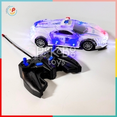 Xe cảnh sát điều khiển từ xa có đèn và âm thanh pin sạc 665-2 PeeKaPaw Toys