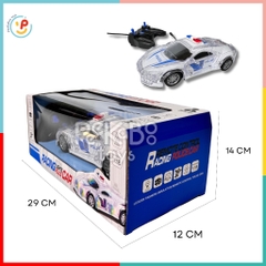 Xe cảnh sát điều khiển từ xa có đèn và âm thanh pin sạc 665-2 PeeKaPaw Toys
