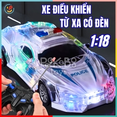 Xe cảnh sát điều khiển từ xa có đèn và âm thanh pin sạc 665-2 PeeKaPaw Toys