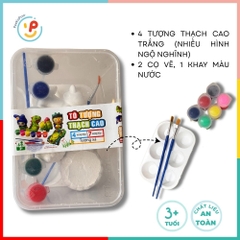 Hộp tô tượng thạch cao cho bé có sẵn tượng cọ vẽ màu vẽ PeeKaPaw Toys