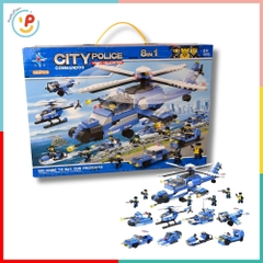 Đồ chơi xếp hình lắp ráp City Police Station 563 mảnh 8in1 LX A326 PeeKaPaw Toys