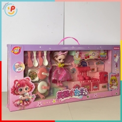 Búp bê nhà bếp kèm phụ kiện nấu ăn cho bé gái 325-283 PeeKaPaw Toys