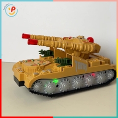 Xe tăng đồ chơi bánh xích Combat màu vàng có đèn và âm thanh chiến đấu mã 2821 PeeKaPaw Toys