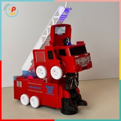 Đồ chơi Xe cứu hỏa biến hình robot có đèn và âm thanh sống động 222-19 PeeKaPaw Toys