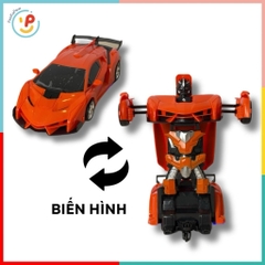 Xe đua điều khiển biến hình robot màu cam có đèn âm thanh 5A-791 PeeKaPaw Toys