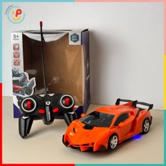 Xe đua điều khiển biến hình robot màu cam có đèn âm thanh 5A-791 PeeKaPaw Toys