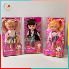 Búp bê thời trang 9909 PeeKaPaw Toys – Thiết kế đáng yêu, mặc váy đi học, phụ kiện kèm theo