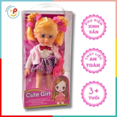 Búp bê thời trang 9909 PeeKaPaw Toys – Thiết kế đáng yêu, mặc váy đi học, phụ kiện kèm theo