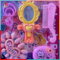 Bộ dụng cụ làm tóc công chúa 13047 PeeKaPaw Toys cho bé gái kèm gương, túi xách, máy sấy và phụ kiện