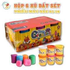 Hộp 6 hũ đất sét nhiều màu sắc sáng tạo mã 67-19 PeeKaPaw Toys