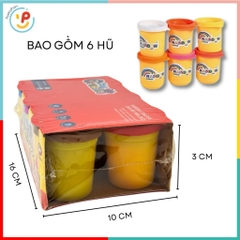 Hộp 6 hũ đất sét nhiều màu sắc sáng tạo mã 67-19 PeeKaPaw Toys