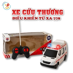 Xe cứu thương điều khiển từ xa mô phỏng chạy bằng tay cầm mã 788 PeeKaPaw Toys