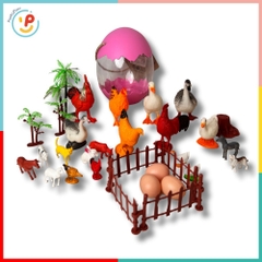 Đồ chơi quả trứng sở thú Animal World gồm nhiều con vật nông trại PeeKaPaw Toys
