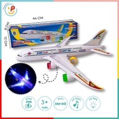 Máy bay đồ chơi có đèn và âm thanh mô phỏng tiếng máy bay cất cánh A380-700 PeeKaPaw Toys