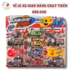 Vỉ 12 Mô Hình Máy Bay Xe Buýt Xe Mô Tô Mini Giao Thông PeeKaPaw Toys