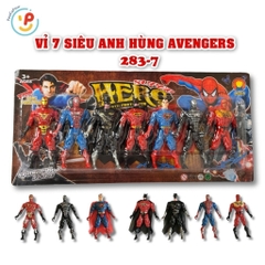 Vỉ 7 mô hình siêu anh hùng phong cách Avengers mã 283-7 PeeKaPaw Toys
