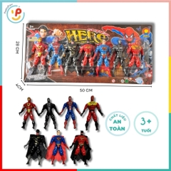 Vỉ 7 mô hình siêu anh hùng phong cách Avengers mã 283-7 PeeKaPaw Toys