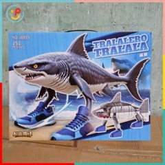Đồ Chơi Lắp Ráp Cá Mập Mang Giày TRALALERO TRALALA 251 Mảnh J8805 PeeKaPaw Toys