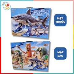 Đồ Chơi Lắp Ráp Cá Mập Mang Giày TRALALERO TRALALA 251 Mảnh J8805 PeeKaPaw Toys