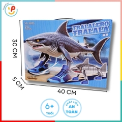 Đồ Chơi Lắp Ráp Cá Mập Mang Giày TRALALERO TRALALA 251 Mảnh J8805 PeeKaPaw Toys