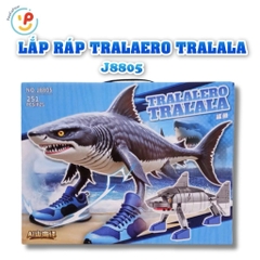 Đồ Chơi Lắp Ráp Cá Mập Mang Giày TRALALERO TRALALA 251 Mảnh J8805 PeeKaPaw Toys