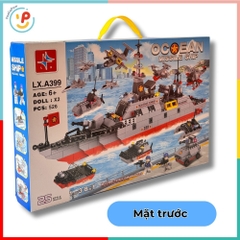 Bộ Lắp Ráp Tàu Chiến Ocean Missile Ship LX.A399 526 Mảnh 8in1 Có 2 Nhân Vật – PeeKaPaw Toys