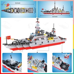 Bộ Lắp Ráp Tàu Chiến Ocean Missile Ship LX.A399 526 Mảnh 8in1 Có 2 Nhân Vật – PeeKaPaw Toys