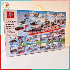 Bộ Lắp Ráp Tàu Chiến Ocean Missile Ship LX.A399 526 Mảnh 8in1 Có 2 Nhân Vật – PeeKaPaw Toys