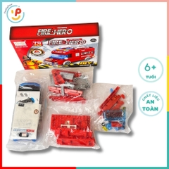 Đồ chơi lắp ráp xe cứu hoả chạy trớn 70 chi tiết mã 89-203B PeeKaPaw Toys