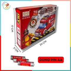 Đồ chơi lắp ráp xe cứu hoả chạy trớn 70 chi tiết mã 89-203B PeeKaPaw Toys