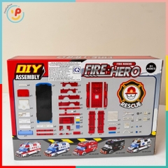 Đồ chơi lắp ráp xe cứu hoả chạy trớn 70 chi tiết mã 89-203B PeeKaPaw Toys