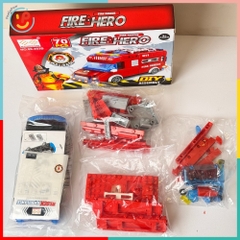 Đồ chơi lắp ráp xe cứu hoả chạy trớn 70 chi tiết mã 89-203B PeeKaPaw Toys