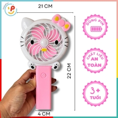 Quạt cầm tay mini chạy pin hình Hello Kitty dễ thương cho bé PeeKaPaw Toys