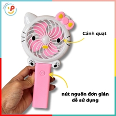 Quạt cầm tay mini chạy pin hình Hello Kitty dễ thương cho bé PeeKaPaw Toys