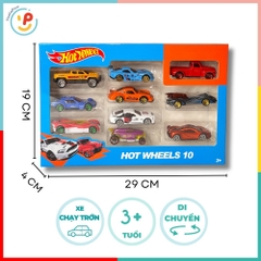 Đồ chơi hộp 10 xe mô hình Hot Wheel chạy trớn mã 324 PeeKaPaw Toys
