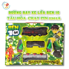 Đồ chơi đường ray xe lửa Ben 10 bộ tàu hỏa chạy pin 2201A PeeKaPaw Toys