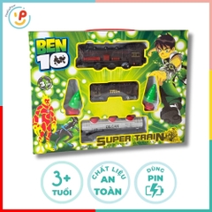 Đồ chơi đường ray xe lửa Ben 10 bộ tàu hỏa chạy pin 2201A PeeKaPaw Toys