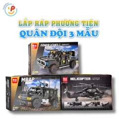 Đồ chơi lắp ráp mô hình quân sự xe bọc thép xe chiến thuật trực thăng mã K2060 K2061 K2062 PeeKaPaw Toys