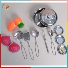 Đồ chơi nhà bếp chất liệu inox 9 món 1402 Đồ chơi nấu ăn PeeKaPaw Toys