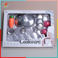 Đồ chơi nhà bếp chất liệu inox 9 món 1402 Đồ chơi nấu ăn PeeKaPaw Toys