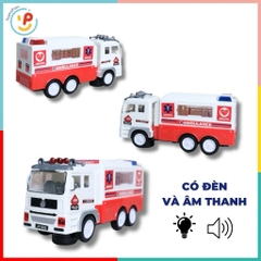 Xe Cứu Thương Đồ Chơi 693 Có Đèn LED Âm Thanh Chạy Pin PeeKaPaw Toy