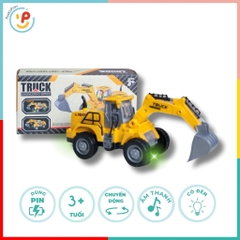 Xe Xúc Chạy Pin Có Đèn Âm Thanh 3202A Đồ Chơi Xe Công Trình PeeKaPaw Toys