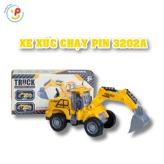 Xe Xúc Chạy Pin Có Đèn Âm Thanh 3202A Đồ Chơi Xe Công Trình PeeKaPaw Toys